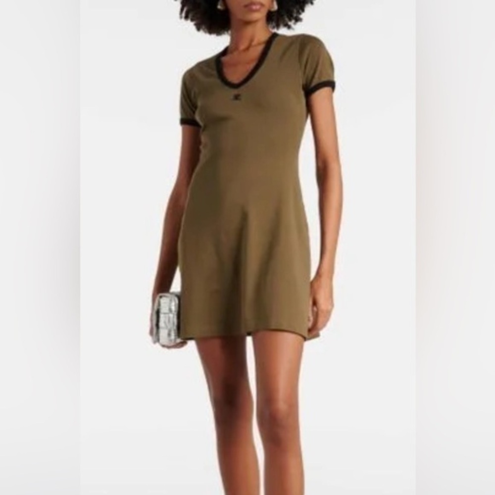 Zenana Outfitters Olive Brown short sleeve Tshirt Mini Dress small
